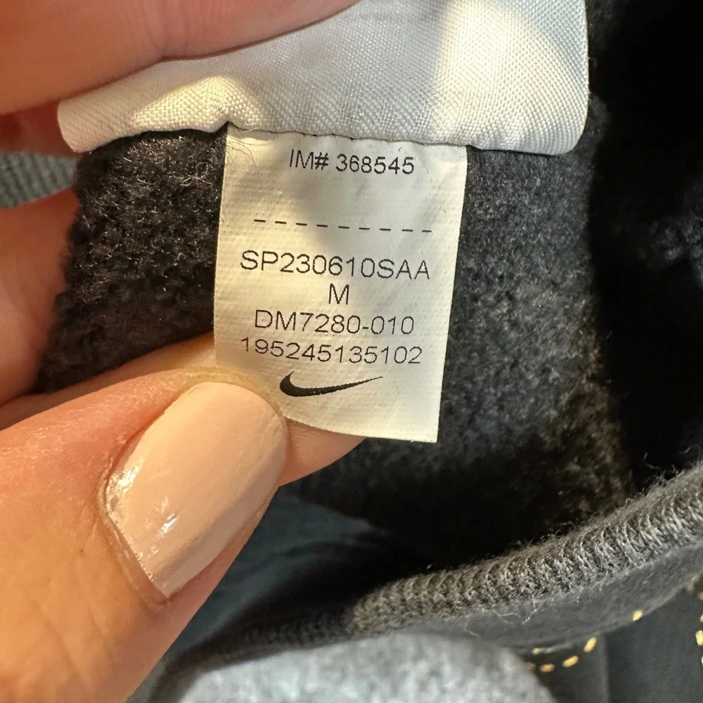 Nike Cropped Sweatshirt Women Medium‎ Black Stitched Glitter Diamond Streetwear
